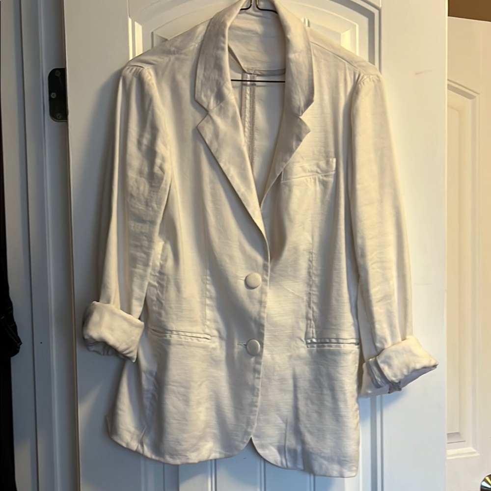 Women's White linen Blazer